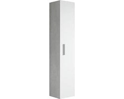 Cassettiera Bagno Alta - Cassettiera Bagno a Colonna - Cassettiera Bagno Verticale - Piccola Cassetta con Porte - Grigio - Bianco