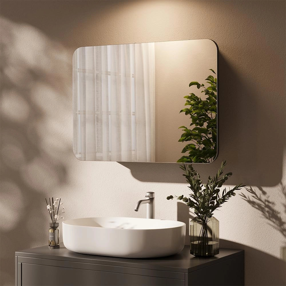 Specchio contenitore bagno Zino, Antracite, 70 x 50 cm con ripiani, Ordine ed eleganza per ogni bagno