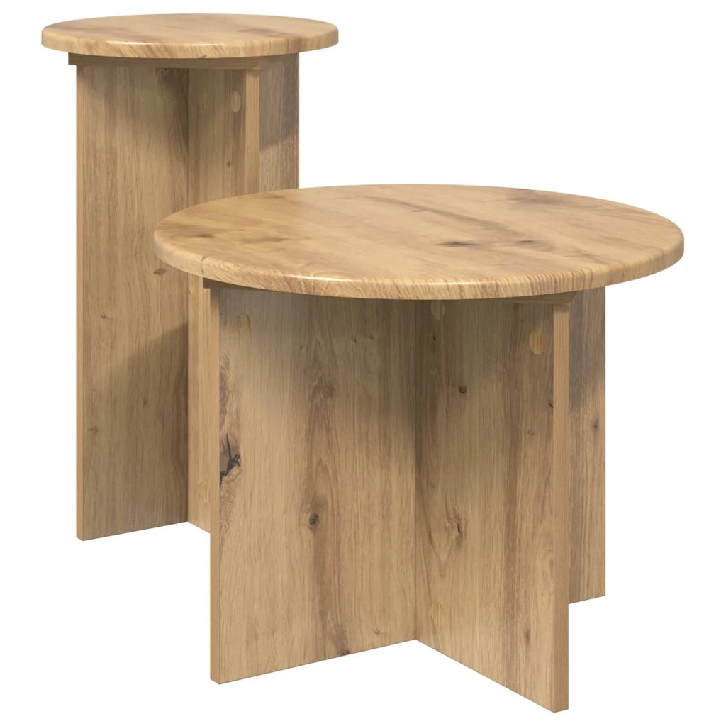 Set tavolini 2 pcs Rovere Artigianale Legno ingegnerizzato 8001036