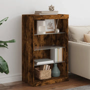 Credenza con Luci LED-Buffet-Armadio da cucina Rovere Fumo 60,5x37x100 cm 415471
