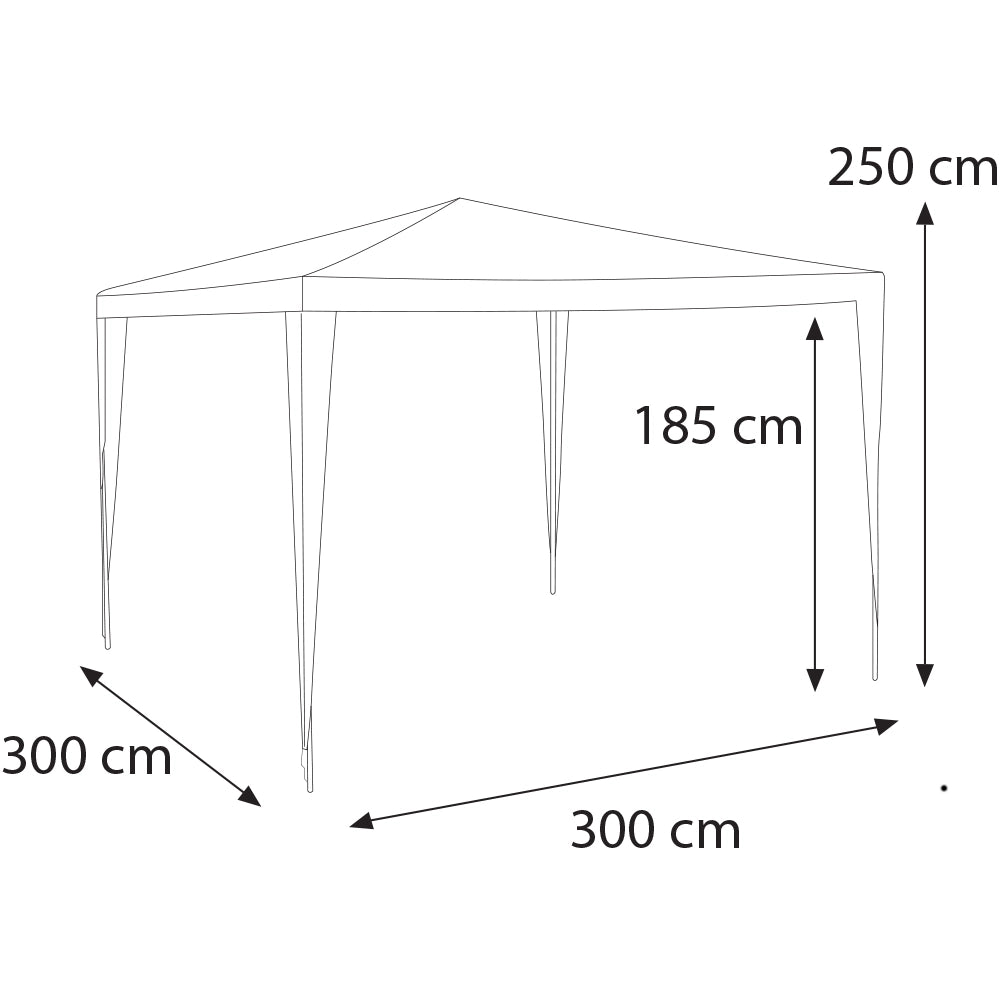 Gazebo Giardino 3x3mt Metallo Telo Impermeabile Blu Terrazzo Stand Fiera Blu