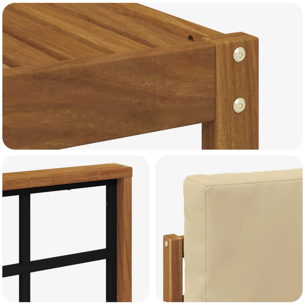 Set di divani da esterno con cuscino 7 pcs Naturale e Beige 3366091
