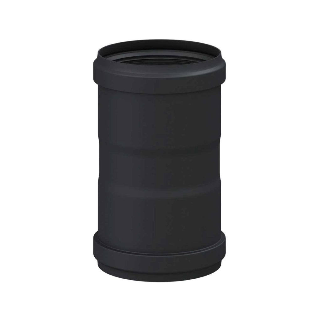 MANICOTTO SMALTATO NERO OPACO FEMMINA/FEMMINA PER STUFA A PELLET - Ø80 - LUNGHEZZA 150CM  - COV