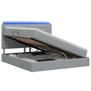 Letto con contenitore LED e materasso Grigio Chiaro 3459879