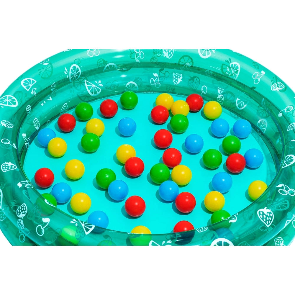 Trade Shop - Piscina Gonfiabile 2 Anelli Motivo Frutta Con Palline Da Gioco Per Bambini ø91x20cm 51141 -