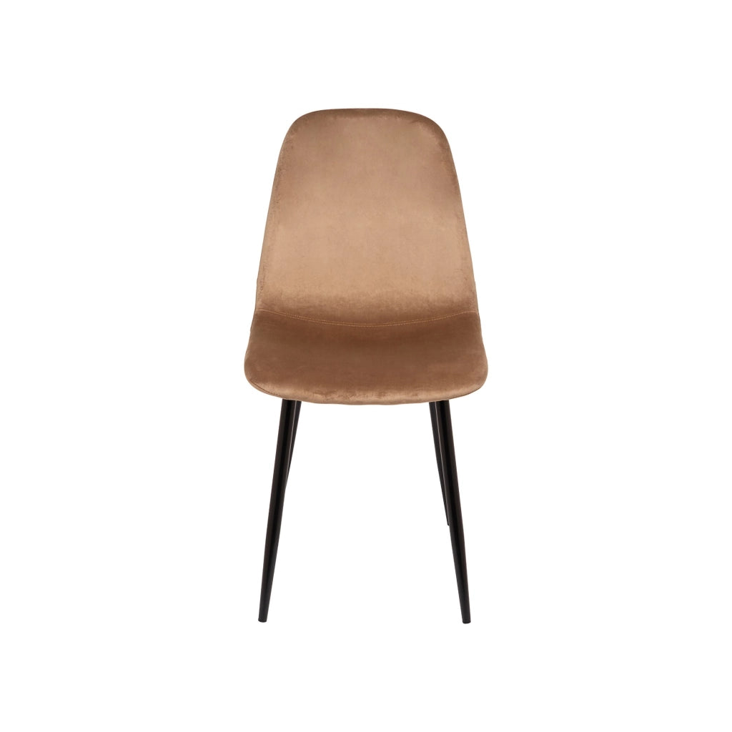Set di 2 sedie Arter, Poltrona rivestita in velluto, Sedia da pranzo imbottita, Seduta per riunioni, 45x56h87 cm, Beige