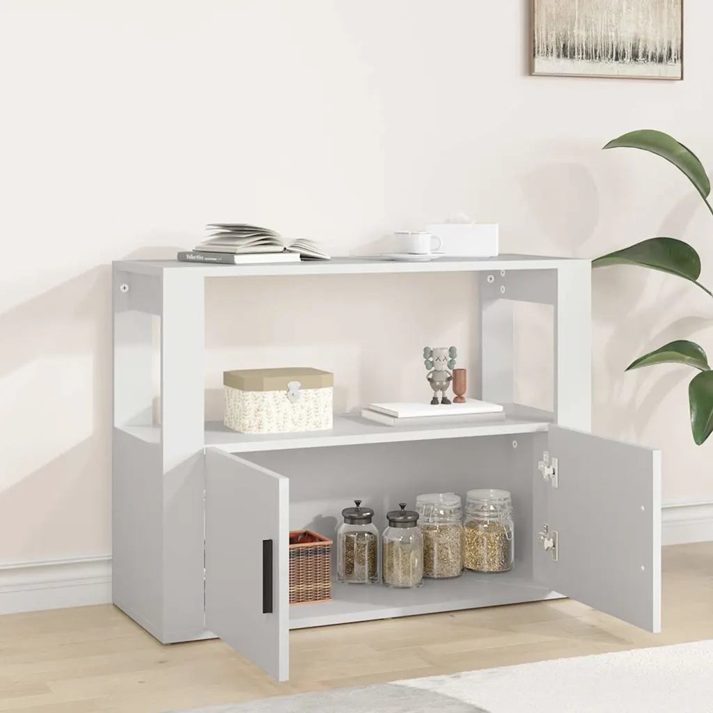 Credenza-Buffet-Armadio da cucina Bianca 80x30x60 cm in Legno Multistrato