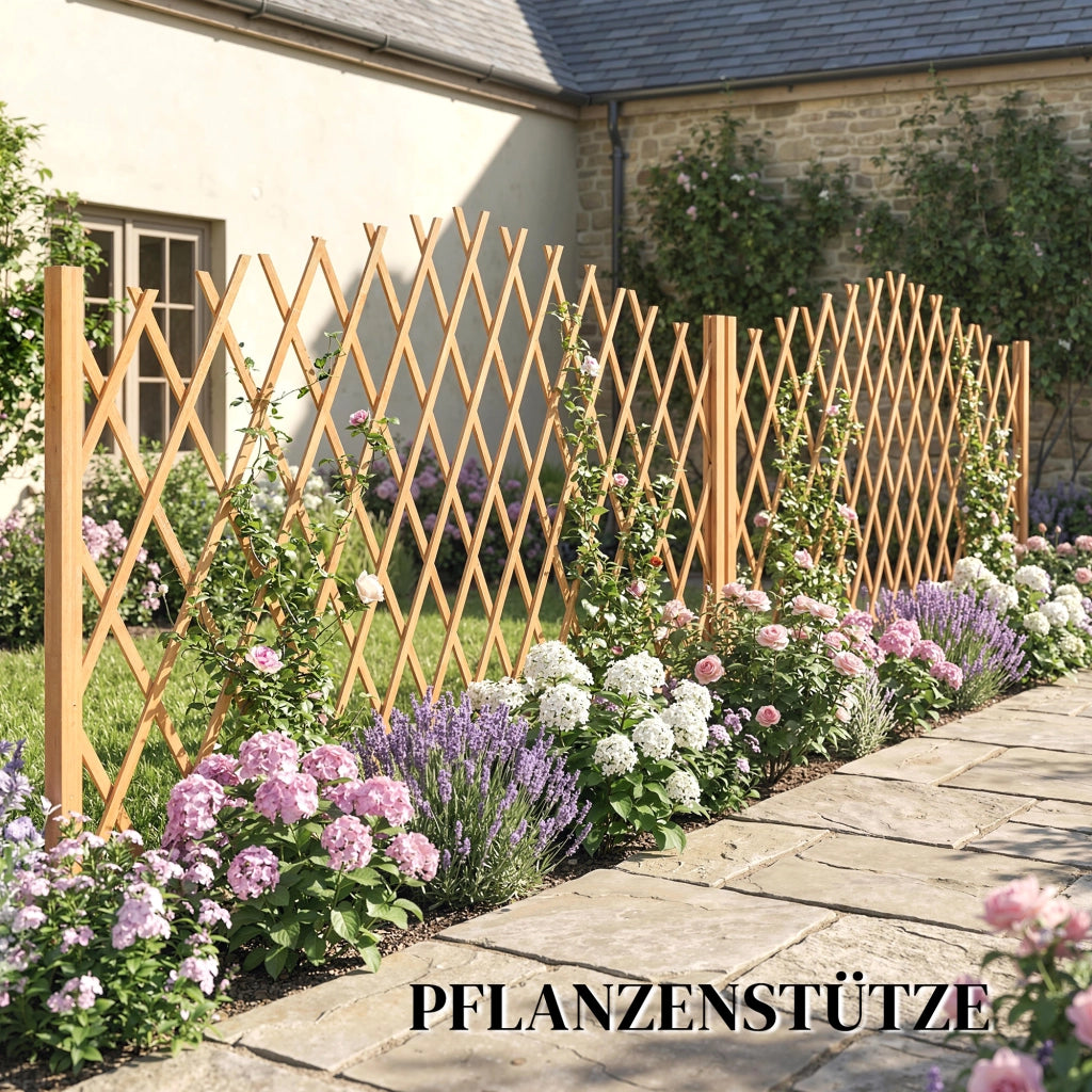 Cancello estensibile giardino 2 pezzi ¨C Xylo ¨C marrone legno 180x30x103 cm
