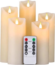 Lanterne a LED con Fiamma Vibrante Ricaricabili e Regolabili in Bianco Caldo - Luci a Cera Elettriche con Comando Remoto e Timer per Feste di Natale e Halloween