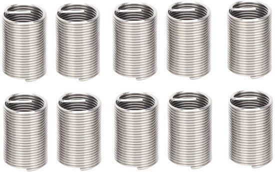 Set di viti a innesco in acciaio inossidabile 10pz - tipo Helicoil - riparazione di viti - rinforzo di connessione - alta qualità - innesco di viti 

Specifiche tecniche: 
- Materiale: acciaio inossidabile
- Quantità: 10pz
- Tipo: Helicoil