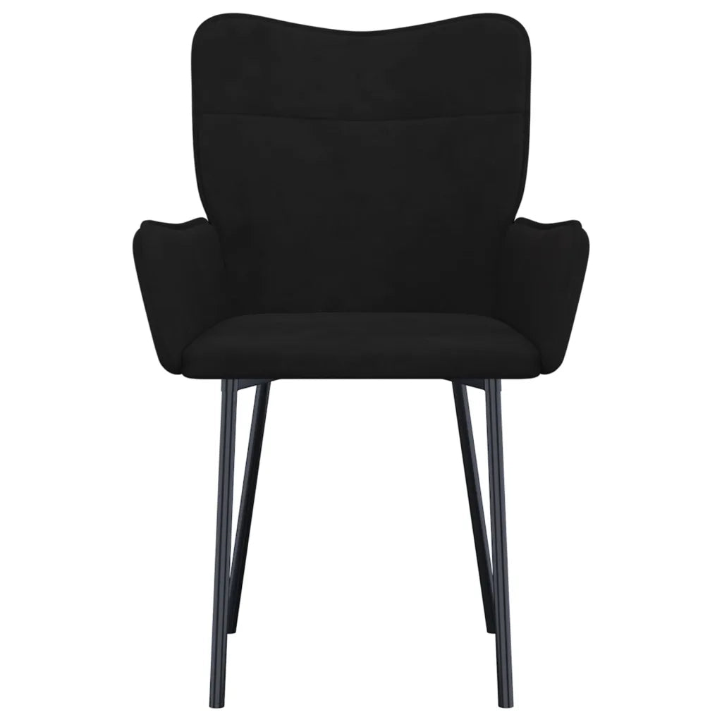Sedie da Pranzo 2 pz Nere in Velluto cod mxl 60715