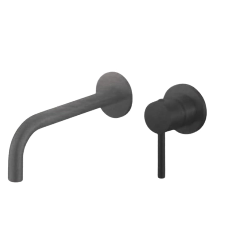 IMPALLI Rubinetto Bagno Lavabo A Incasso Miscelatore Lavabo Bagno Elegante Miscelatore A Muro Serie Mm Con Piletta Click Clack 1'' 1/4 Inclusa Serie MM (NERO OPACO)