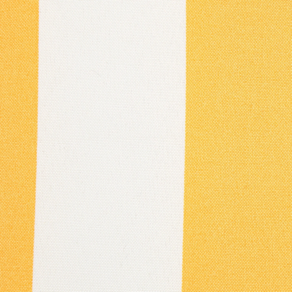 Set di 2 cuscini per sedia da giardino giallo bianco 37 x 34 cm motivo a strisce per esterno legami resistenti ai raggi UV