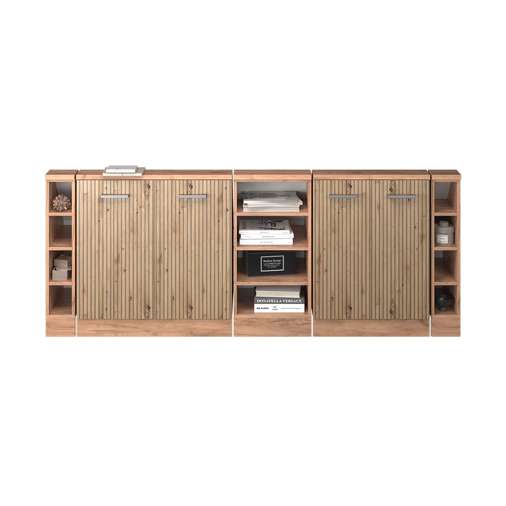 Set di mobili sottotetto Rion Rovere artigianale/Rovere dorato Set di 5 Vicco