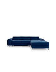 Canapé d'angle droit Bleu foncé convertible 3 places JAYSON couchage d'appoint Divano ad angolo destro blu scuro convertibile 3 posti JAYSON letto aggiuntivo