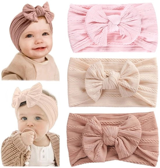 Set di Cinture per Capelli per Bambini - 3 pezzi - Cinture per Capelli morbide e elastiche - Disegni carini - Adatte per bambini in età prescolare/ragazze - Materiale Nylon - Esperienza di portata confortevole - Cintura per Capelli