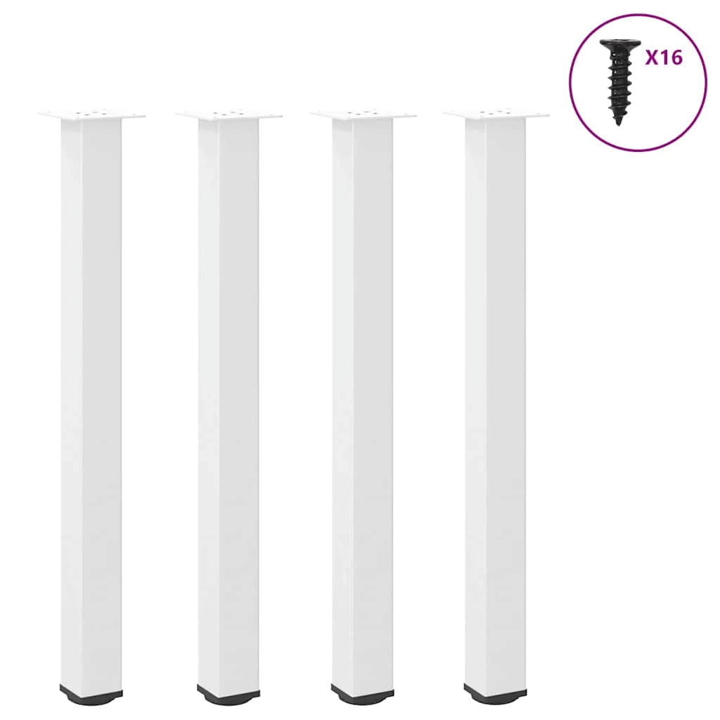 Set di 4 gambe regolabili per tavolo da bar 100-102 cm design moderno con guide in acciaio verniciato a polvere bianco 02_0056774