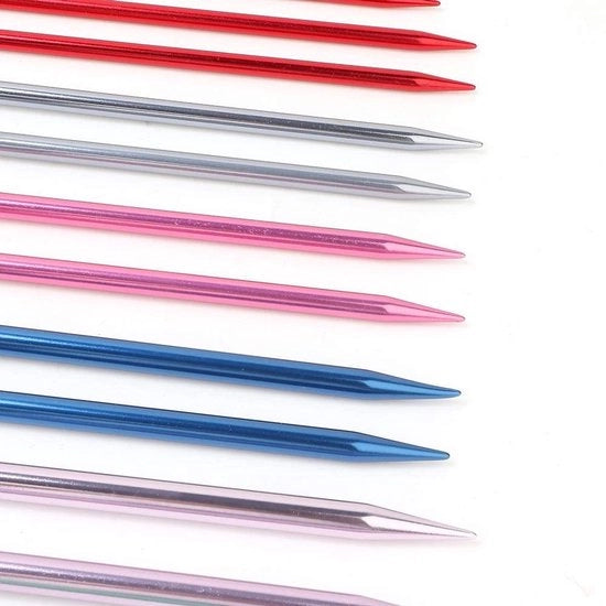 Set di Aghi per Maglia 15 pezzi - Aghi per Maglia Ruggini - Aghi per Maglia in Metallo - Lunghezza 35 cm - Diversi Diametri 2-12 mm - Adatto per Maglie/Sapone - Pennelli per Maglia