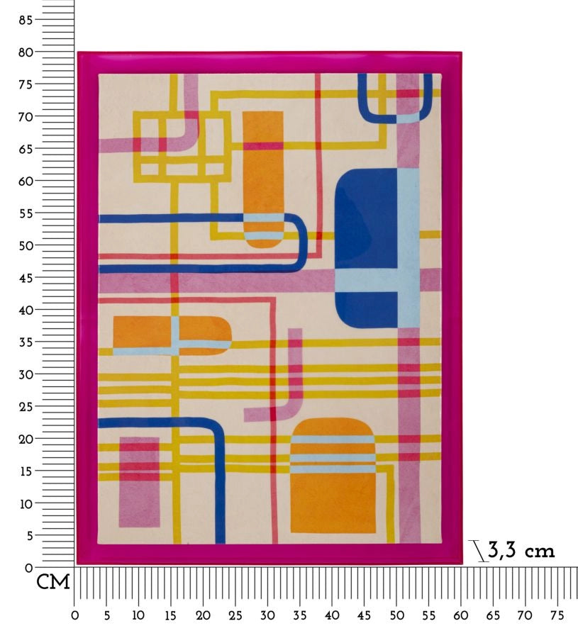 Stampa su Tela Laccatto Modis con Cornice 60x3,3x80 cm in Pino e Tela e Plastica