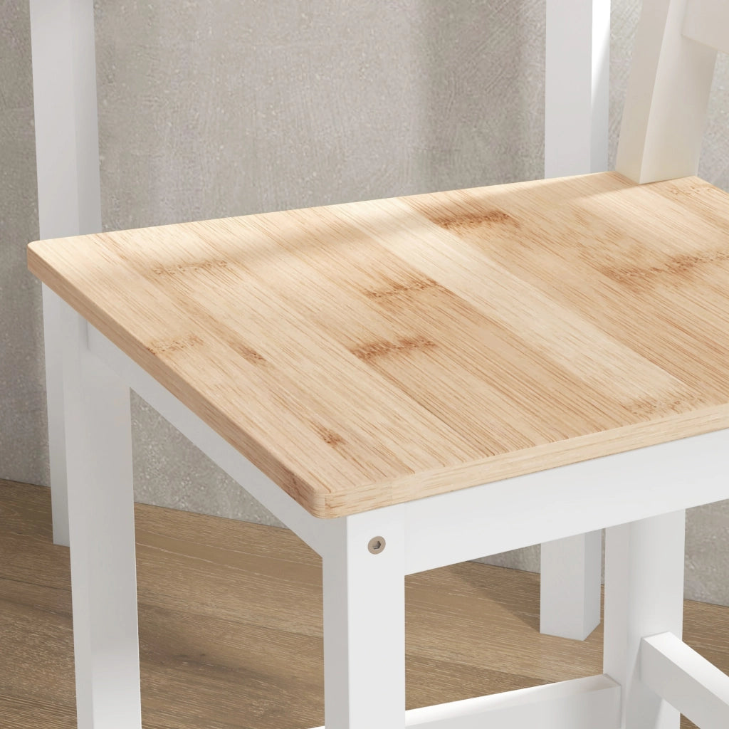 Sgabelli da Bar 2 Pezzi ¨C Zephmum ¨C Bianco e Legno Naturale 41x46x97.5 cm