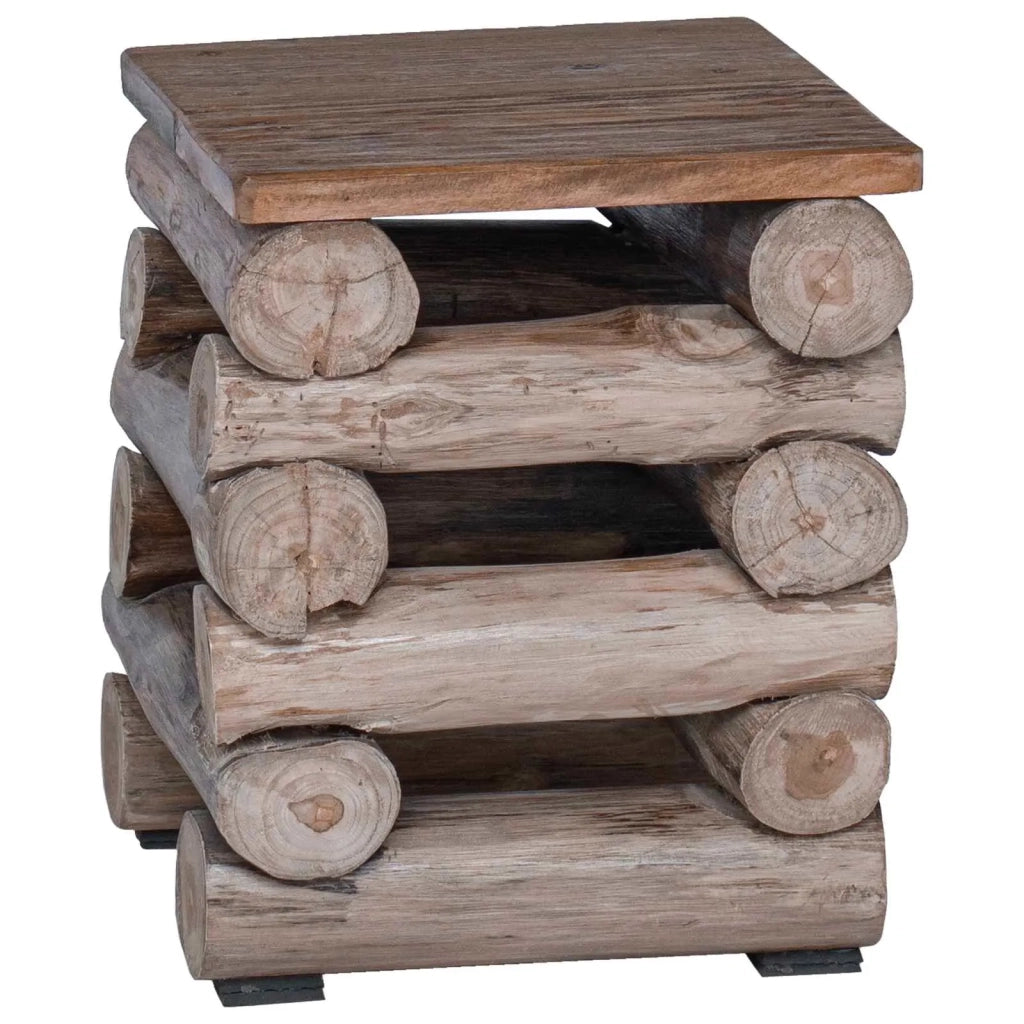 Pouf Naturale 30 x 30 x 38 cm Legno di teak solido