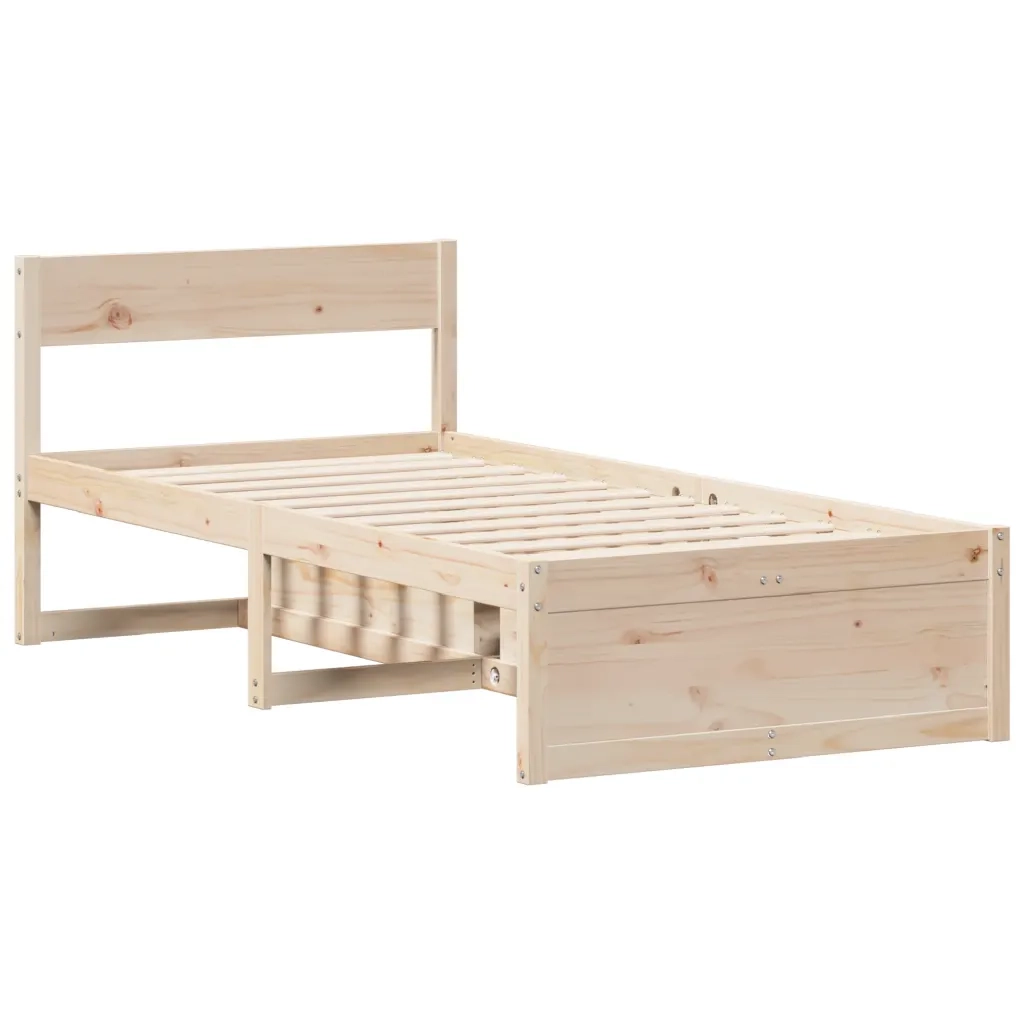 Letto senza Materasso 75x190 cm in Legno Massello Pino 3306405