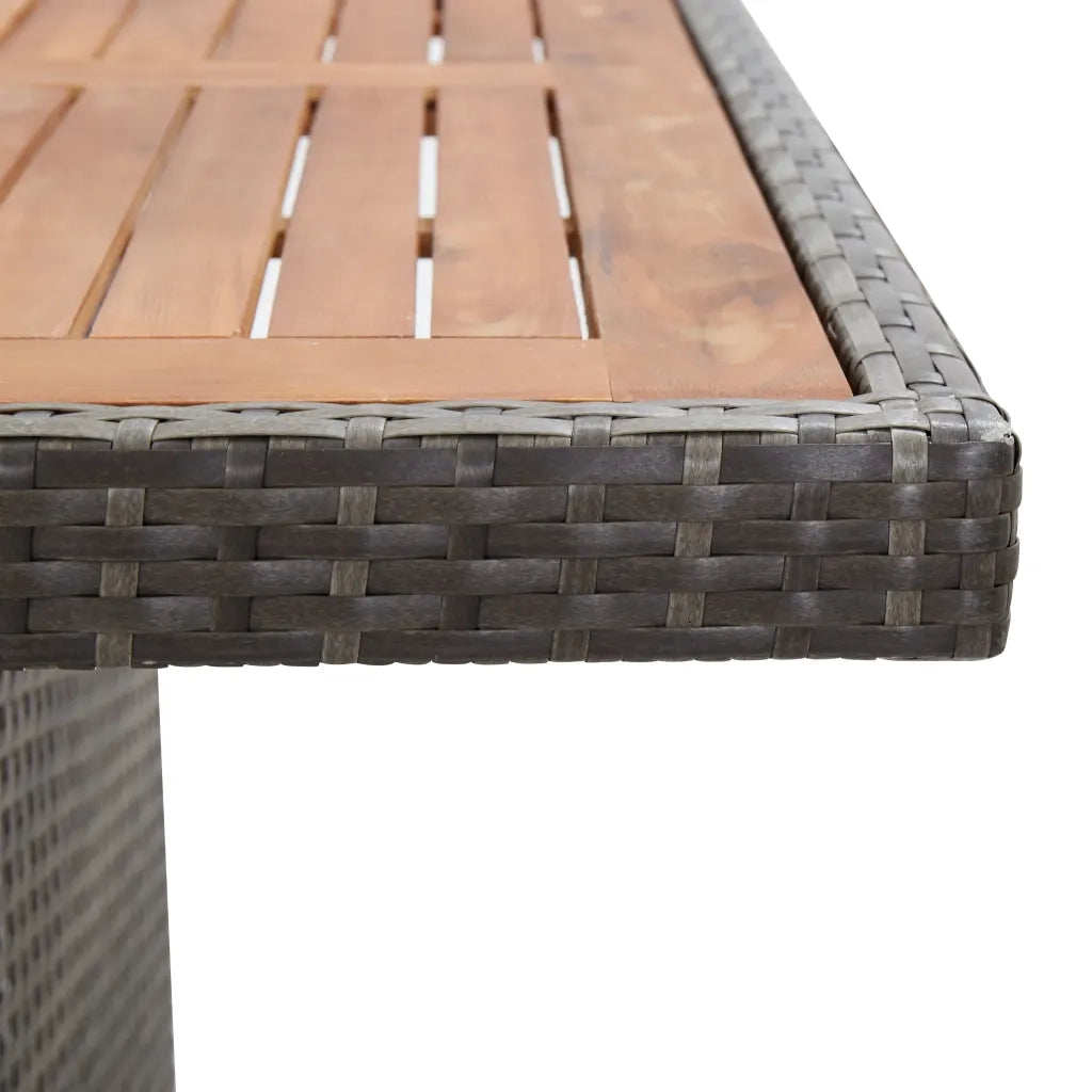 Set da Pranzo da Giardino 9 pz con Cuscini in Polyrattan Grigio 46047