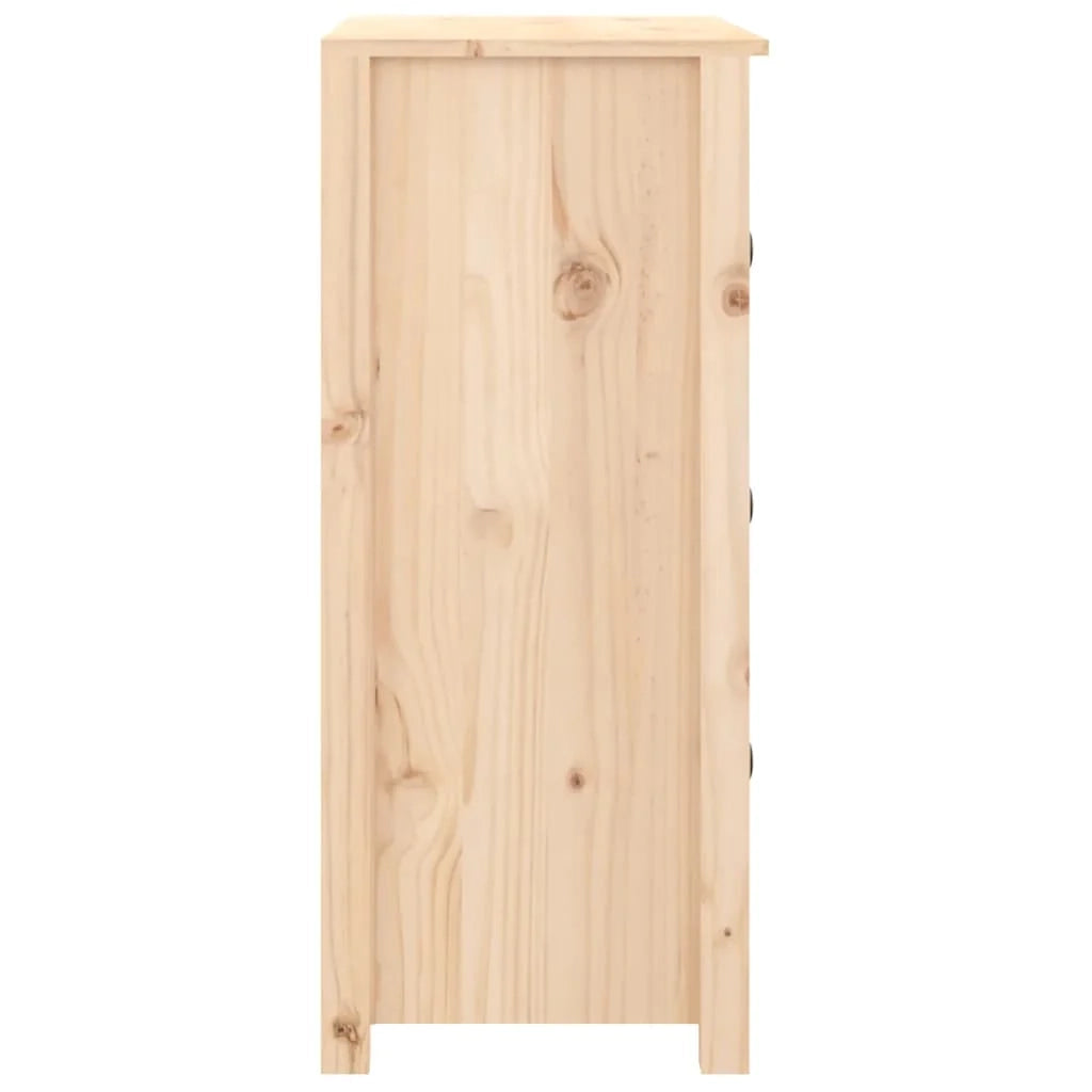Buffet credenza cassettiera armadio mobile contenitore organizer per cucina soggiorno salotto 70 x 35 x 80 cm legno massello di pino marrone 02_0029646