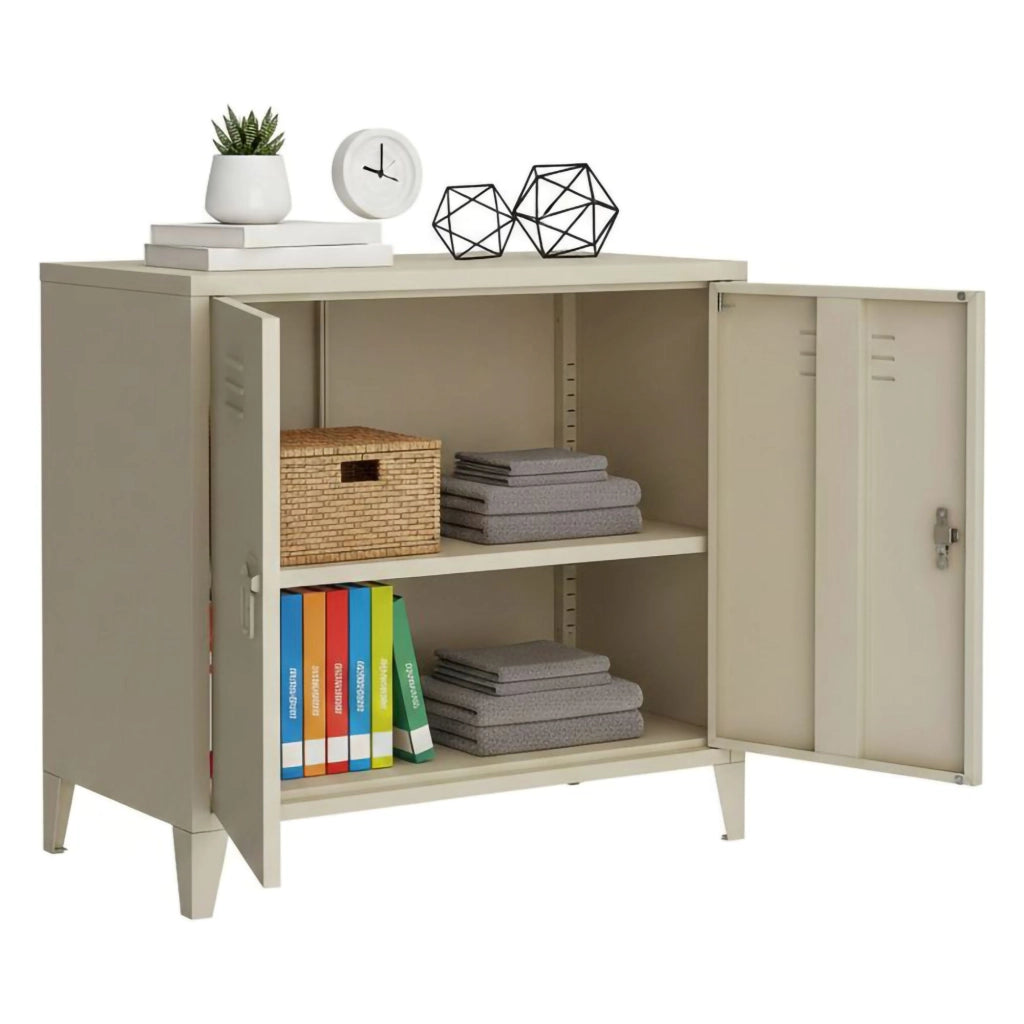 Credenza Conco, Buffet da soggiorno, Madia da salotto, Dispensa da cucina, 80x40 h73 cm, Panna