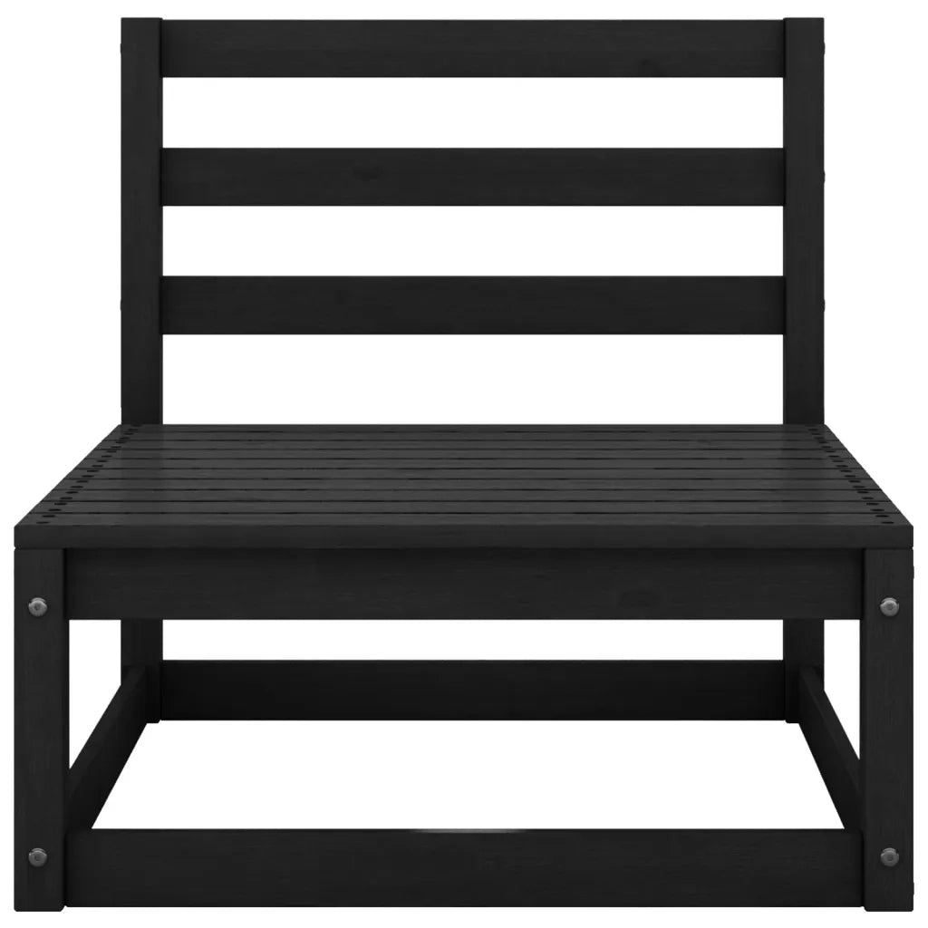 Set Divani da Giardino 6 pz Nero in Legno Massello di Pino 3075413