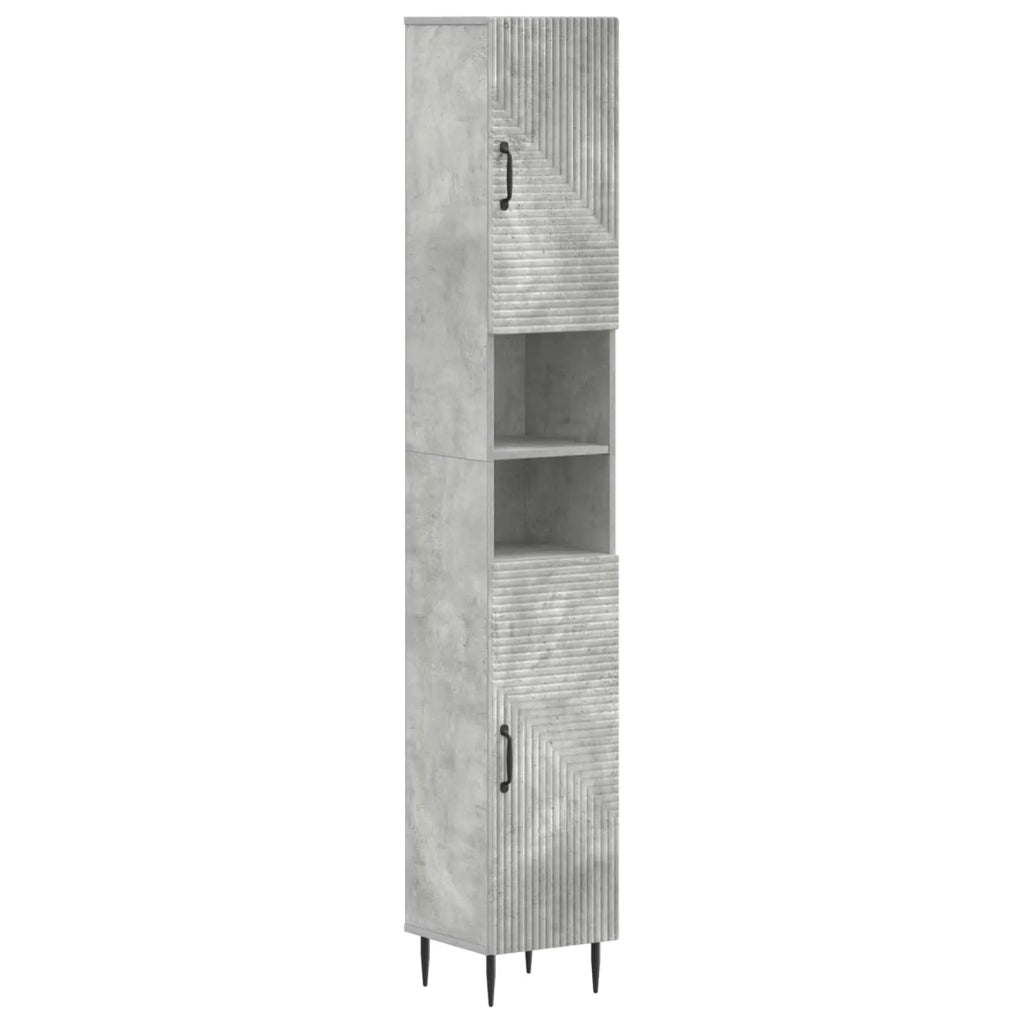 Armadio da Bagno con Ripiano Aperto HAARLEM Grigio Cemento 896818