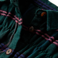 Abito da Bambina a Maniche Lunghe con Arricciature Verde Scuro 92 14414