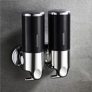 Bagno con doccia a parete con pompino e dispensatore per organizzare shampoo, sapone, balsamo, gel doccia e accessori da bagno - ospitale per 2 persone - nero - 2 camere