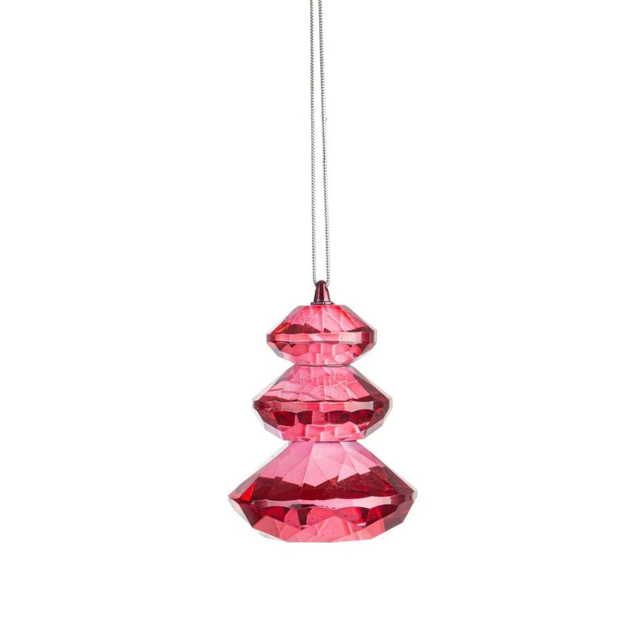 ADDOBBO ALBERO CRISTALLO ROSSO TRASPARENTE D4X5,8H ELDRID