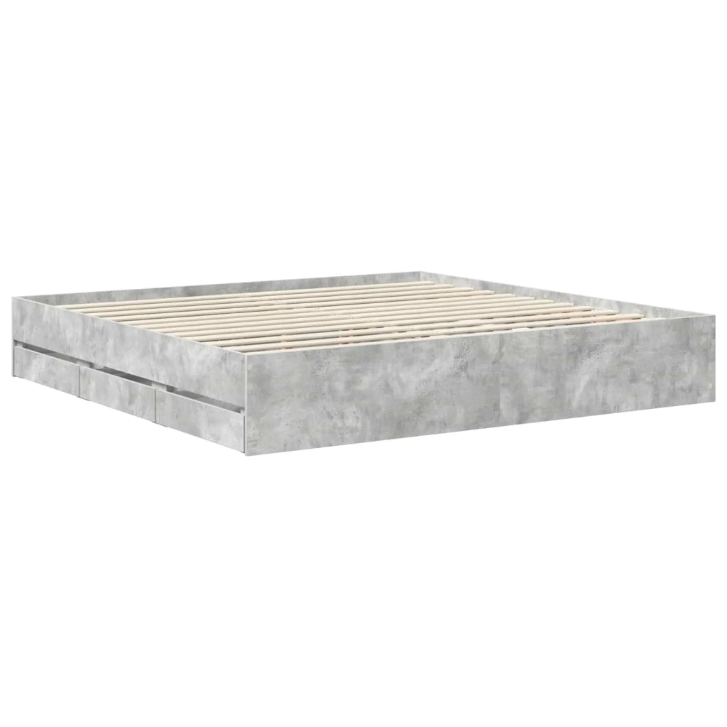 Struttura del letto con cassetto Grigio Cemento 200 x 200 cm 3412153