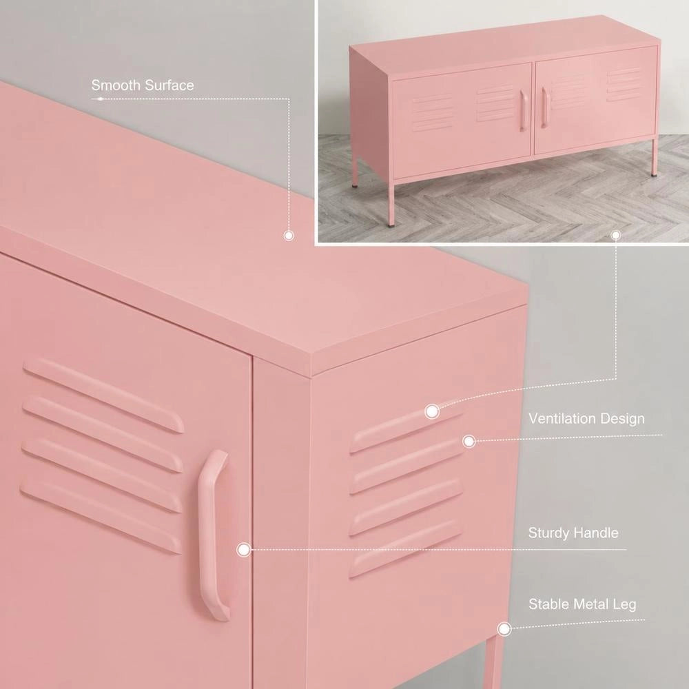 TV Cabinet Pink 105x35x50 Cm Steel