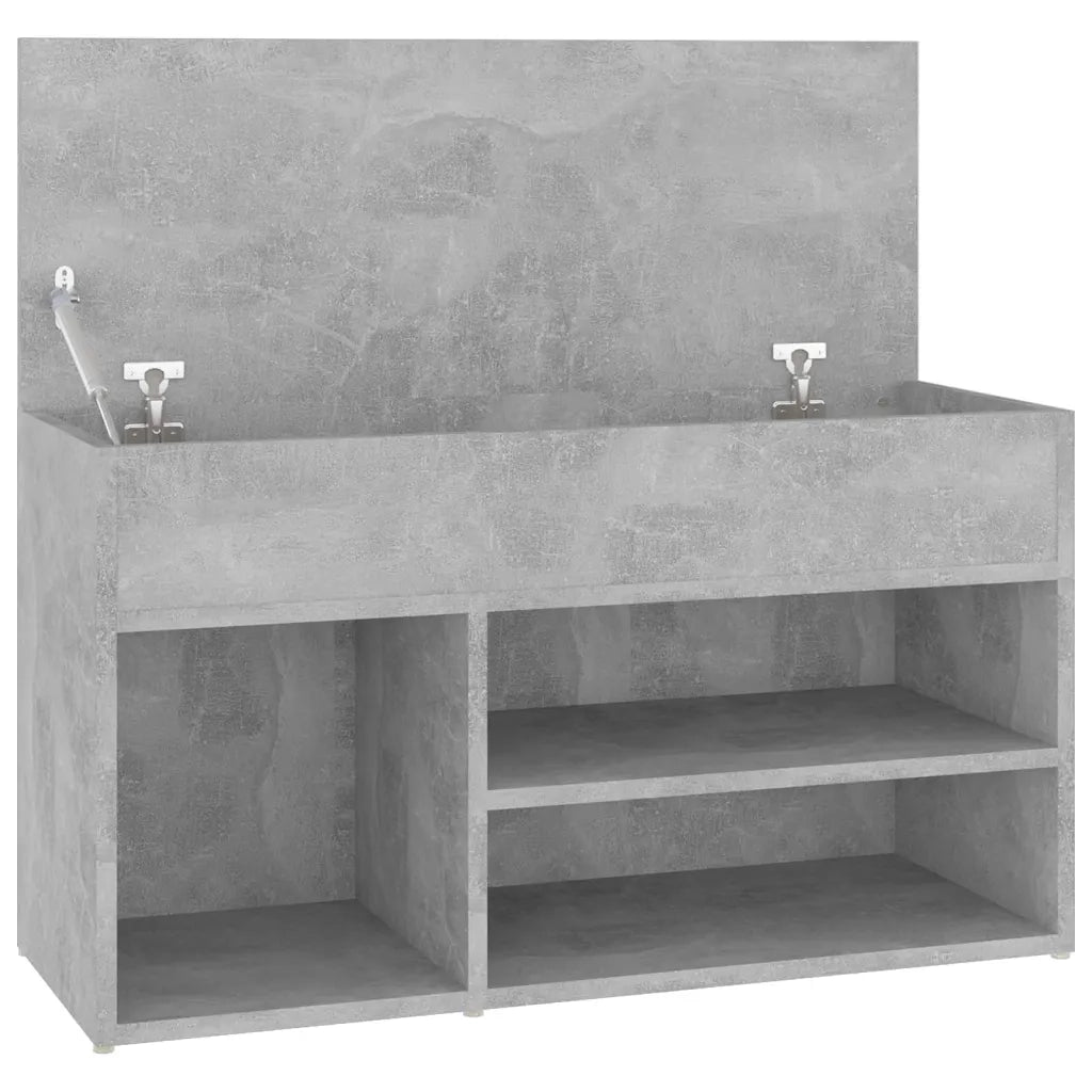 Panca Portascarpe-Sgabello-Panca Scarpiera Grigio Cemento 80x30x45 cm in Truciolato