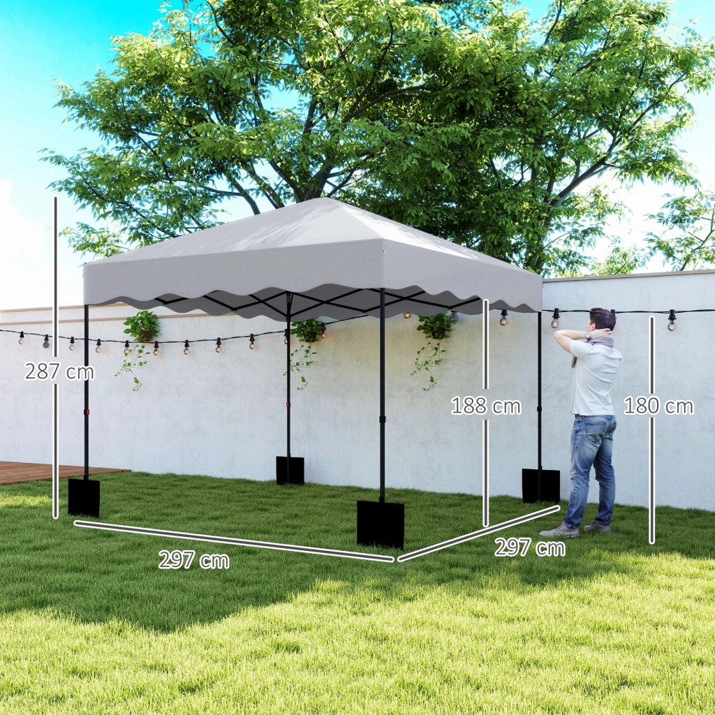 Gazebo da giardino 3x3 m pieghevole ¨C zephmum ¨C grigio chiaro metallo tessuto
