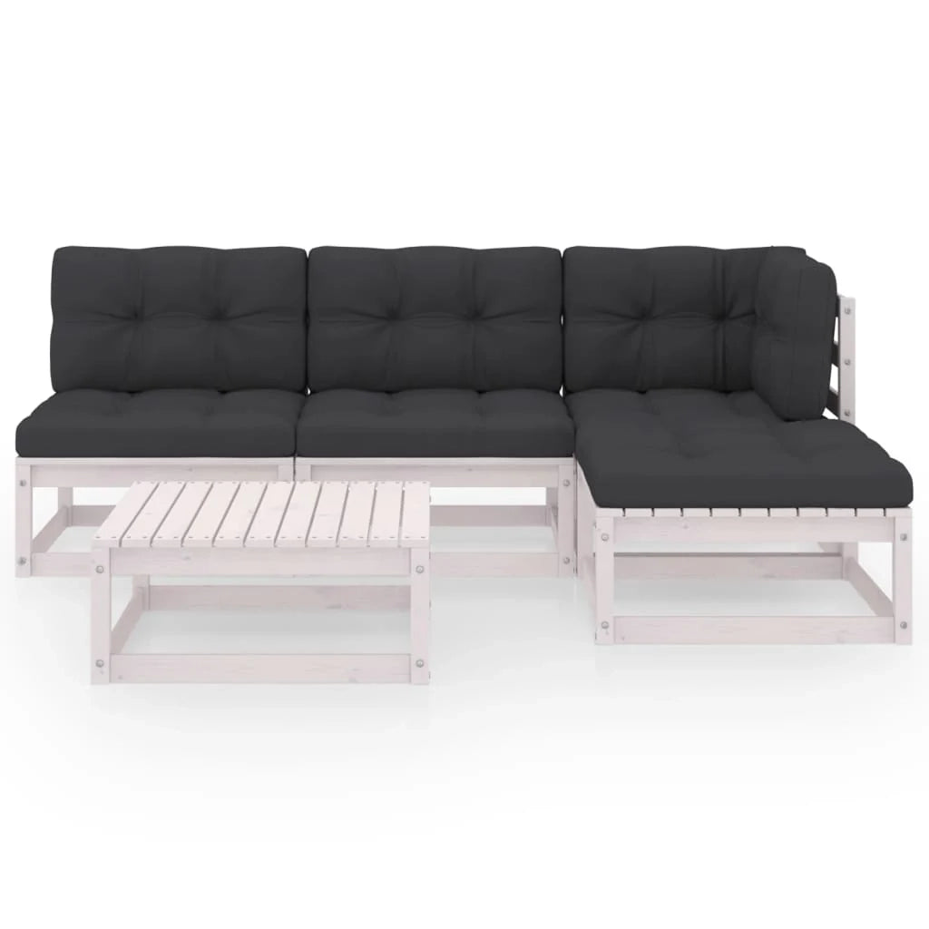 Set di mobili da giardino mobili da esterno 5 pezzi con cuscini legno di pino massiccio 02_0016324