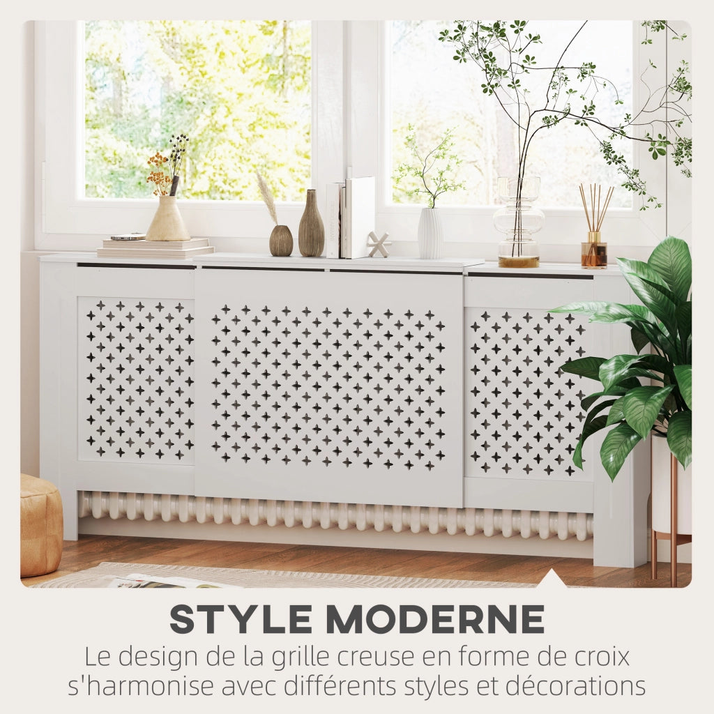 Mobile copririscaldatore regolabile ¨C zephmum ¨C bianco 136-200x21.5x91.7 cm