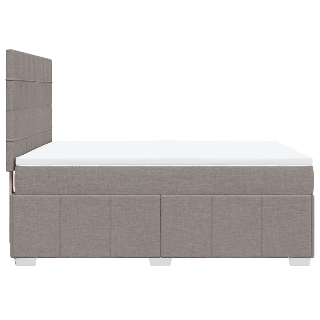 vidaXL Giroletto a Molle con Materasso Tortora 160x200 cm in Tessuto