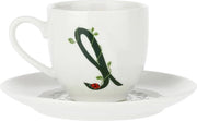 Coppa da caffè con piatto lettera 'L' 3 Oz Porcellana in scatola da regalo.