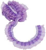 Lace Ribbon - Tela di Pizzo - Organza Piegata - Blu - Decorazione DIY - Adatto per Matrimoni - 5 Yard