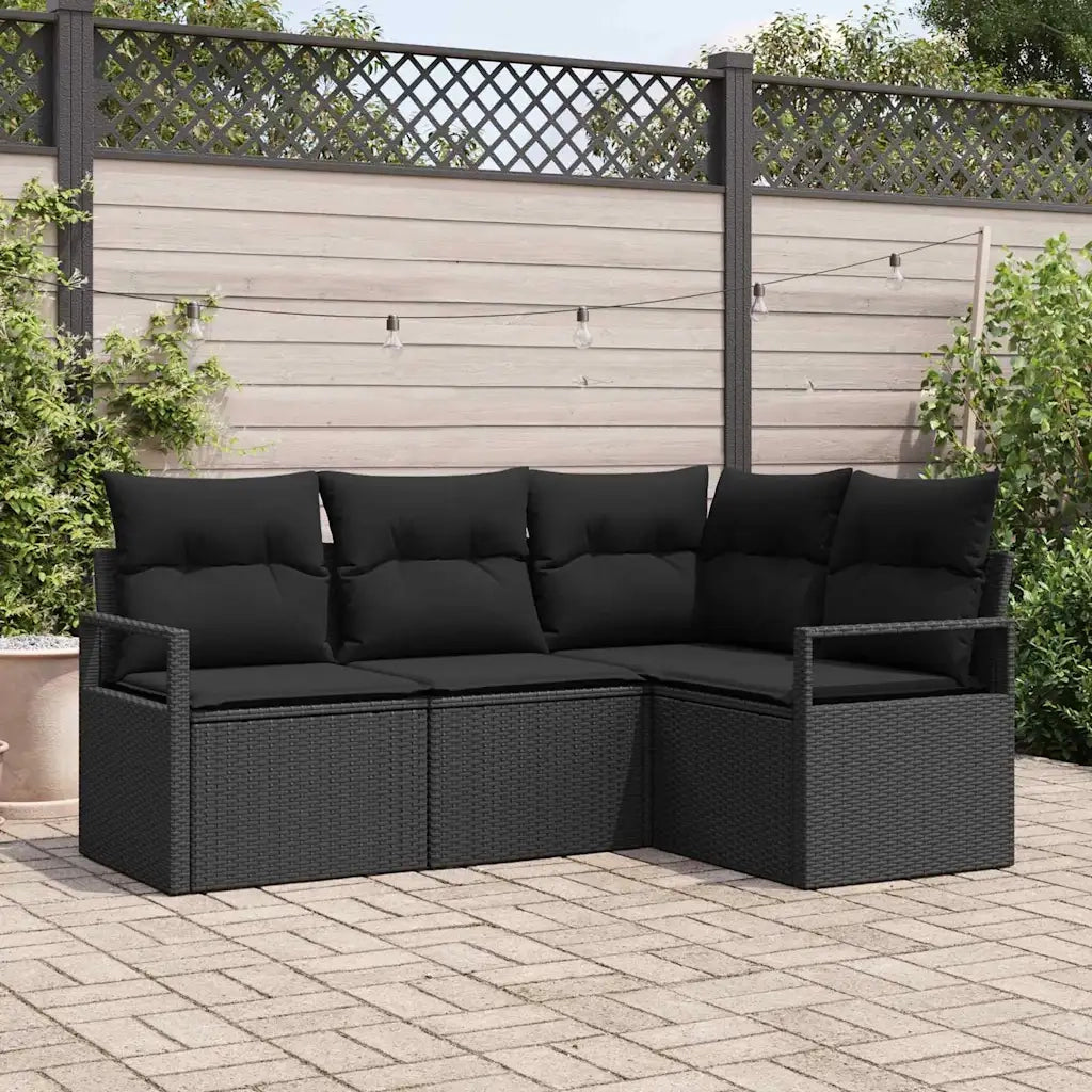 Set di divani 4 pcs Nero polyrattan 3346363