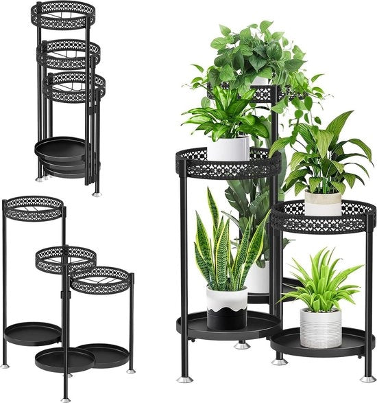 Stand per piante pieghevole - 6 livelli - interna e esterna - vaso per fiori moderno - mensola angolare - rete per piante in metallo - soggiorno - balcone - giardino - prato - terrazza