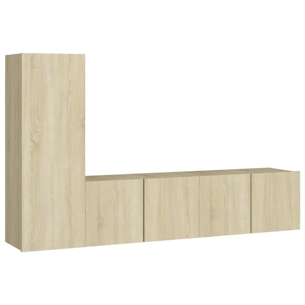 Set di Mobili Porta TV 3 pz-Set di 3 Credenza per TV Rovere Sonoma in Legno Multistrato 914793