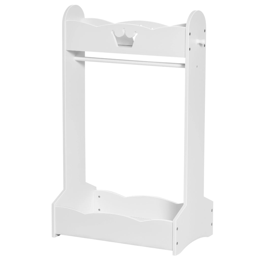 Appendiabiti per Bambini con Ripiani e Ganci Laterali, Arredamento per Cameretta in Legno, 70.5x37x103cm, Bianco