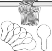 20 pezzi di anelli per tende in acciaio inossidabile con clip aperti per tende clip per tenda per doccia anelli per tenda (argento)