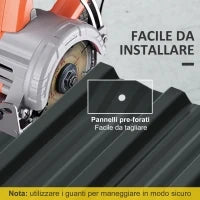 Set 12 Pannelli di Ricambio 129x45 cm per Casette da Giardino in Acciaio Zincato Grigio Scuro