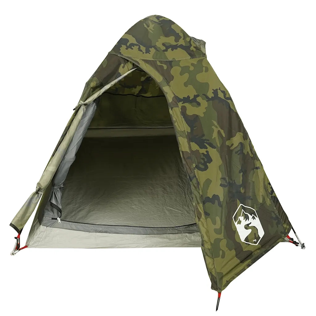 Tenda da Campeggio a Cupola 2 Persone-Tenda per Escursionismo Mimetica Impermeabile 573203